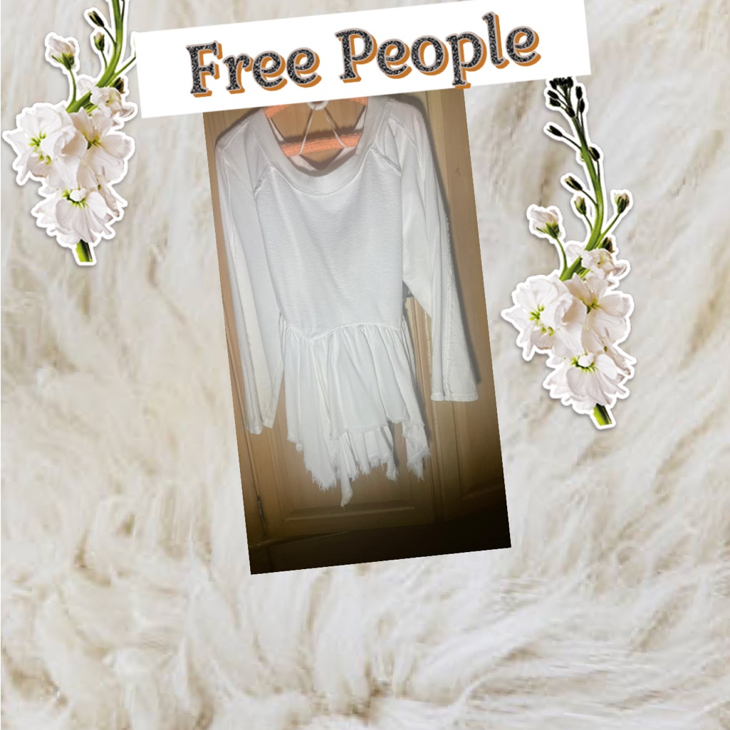 Free People White Long Sleeve With Hanker Chief Bottom . Gorgeous